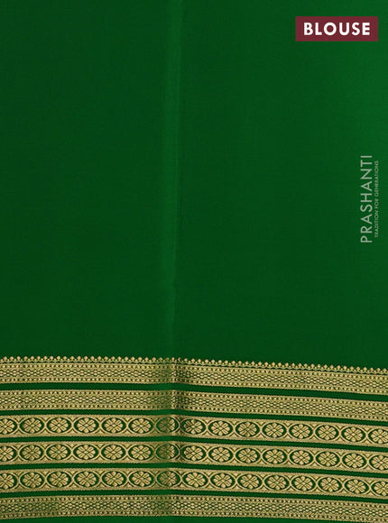 Pure mysore silk saree red and green with allover zari checked patternn and zari woven border