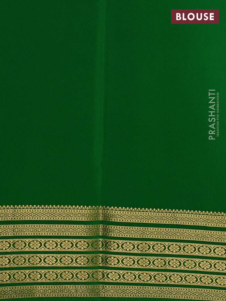 Pure mysore silk saree red and green with allover zari checked patternn and zari woven border