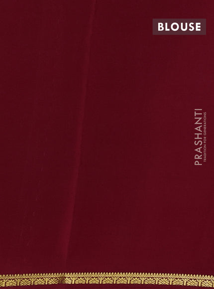 Pure mysore silk saree maroon with plain body and small zari woven border