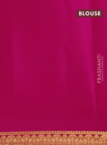 Pure mysore silk saree pink with plain body and zari woven border