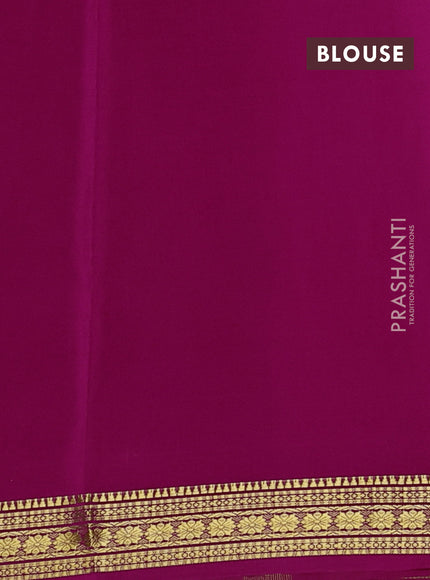 Pure mysore silk saree pink with plain body and zari woven border