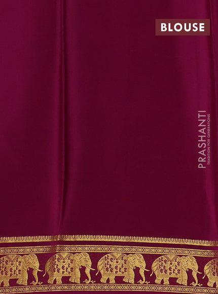 Pure mysore silk saree pastel pink and purple with plain body and zari woven border