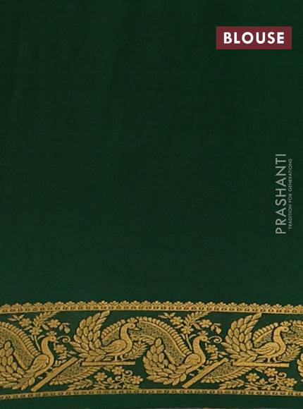 Pure mysore silk saree pink and green with plain body and zari woven border