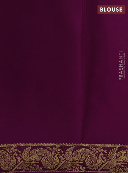 Pure mysore silk saree mauve pink and magenta pink with plain body and zari woven border