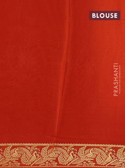 Pure mysore silk saree coffee brown and rust shade with plain body and zari woven border