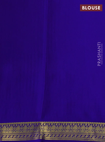 Pure mysore silk saree royal blue with allover zari woven 1000 buttas and zari woven border
