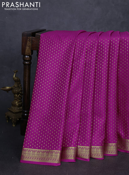 Pure mysore silk saree pink with allover zari woven 1000 buttas and zari woven border