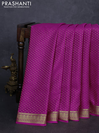 Pure mysore silk saree pink with allover zari woven 1000 buttas and zari woven border