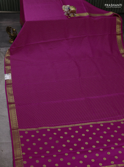Pure mysore silk saree pink with allover zari woven 1000 buttas and zari woven border