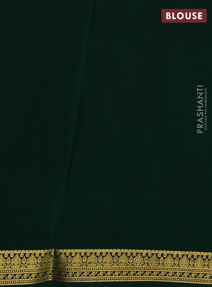 Pure mysore silk saree bottle green with allover zari woven 1000 buttas and zari woven border