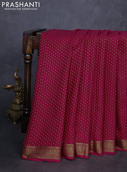 Pure mysore silk saree pink with allover zari woven 1000 buttas and zari woven border