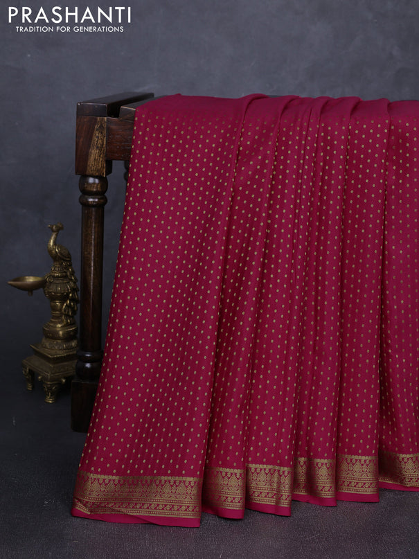 Pure mysore silk saree pink with allover zari woven 1000 buttas and zari woven border