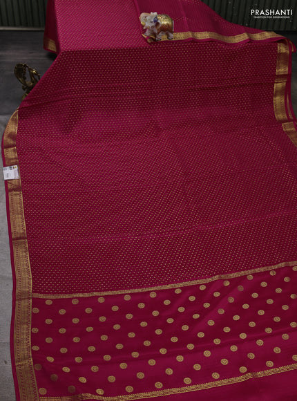 Pure mysore silk saree pink with allover zari woven 1000 buttas and zari woven border