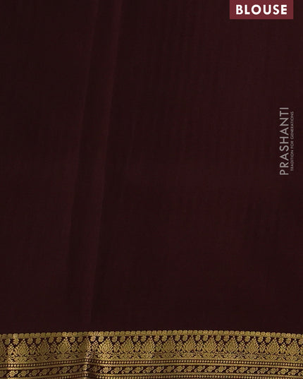 Pure mysore silk saree coffee brown with allover zari woven 1000 buttas and zari woven border