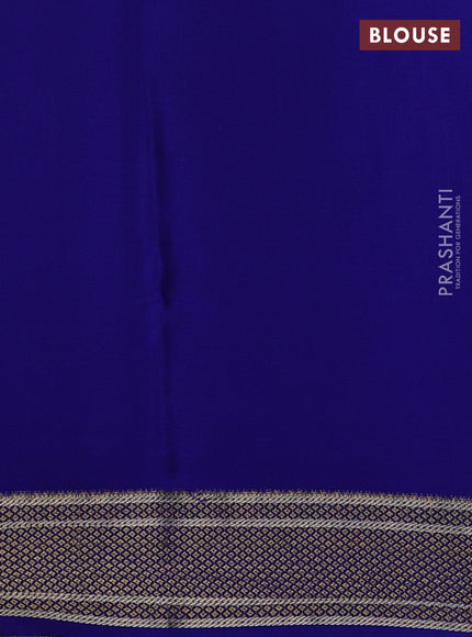 Pure mysore silk saree royal blue with allover zari woven muniya buttas and zari woven border
