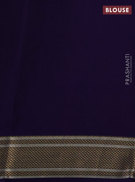 Pure mysore silk saree pink and violet with allover zari woven muniya buttas and zari woven border