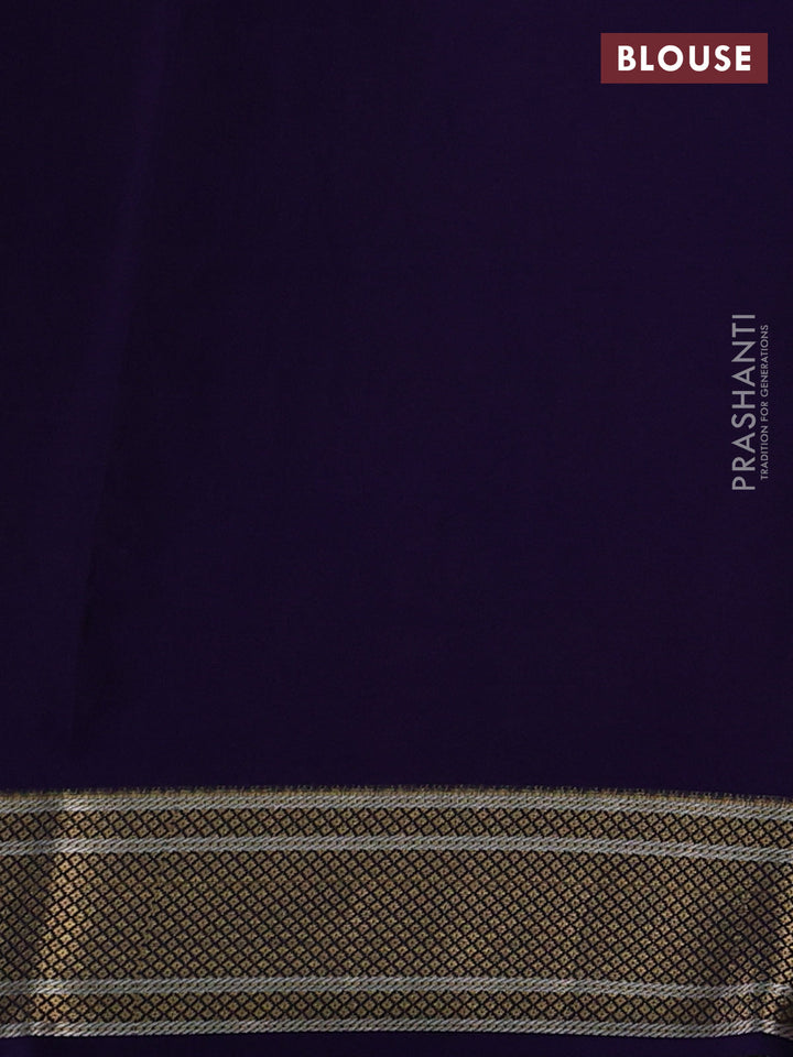 Pure mysore silk saree pink and violet with allover zari woven muniya buttas and zari woven border