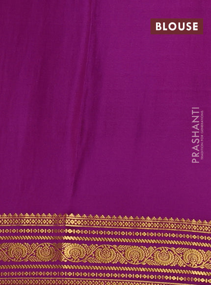 Pure mysore silk saree magenta pink with allover zari checks & buttas and zari woven border
