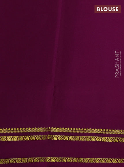 Pure mysore silk saree peach pink and magenta pink with allover zari checked pattern and rettapet zari woven border