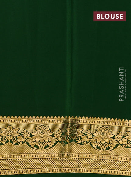 Pure mysore silk saree red and green with zari woven buttas and zari woven border