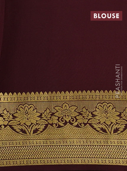 Pure mysore silk saree rust shade and coffee brown with zari woven buttas and zari woven border