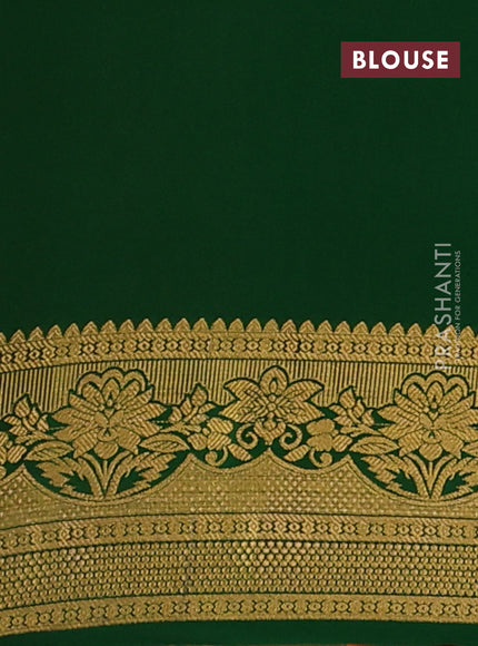 Pure mysore silk saree rustic orange and green with zari woven buttas and zari woven border