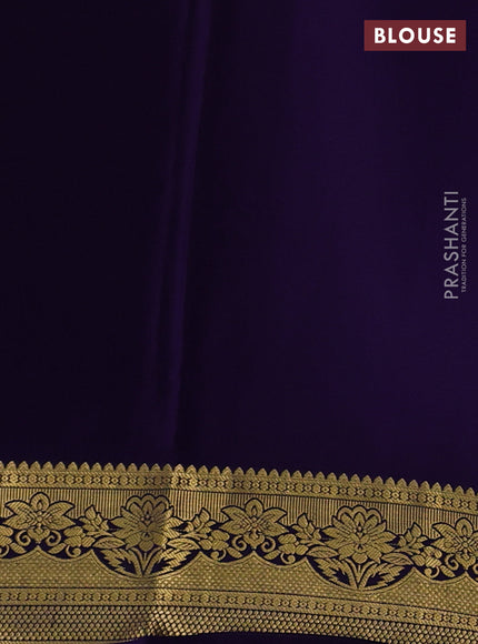 Pure mysore silk saree dark pink and violet with zari woven buttas and zari woven border