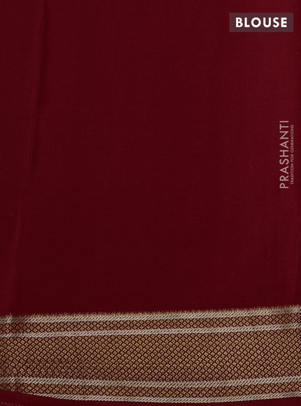 Pure mysore silk saree red with zari woven muniya buttas and zari woven border
