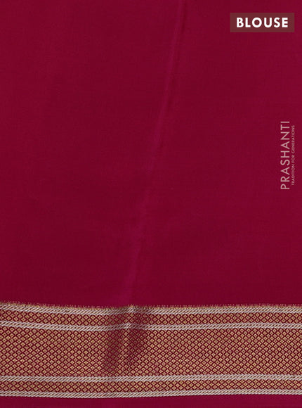 Pure mysore silk saree lime green and pink with zari woven muniya buttas and zari woven border