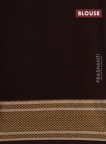 Pure mysore silk saree rust shade and coffee brown with zari woven muniya buttas and zari woven border