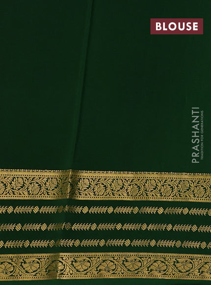 Pure mysore silk saree red and green with allover zari woven buttas and zari woven border