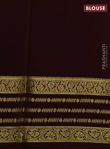 Pure mysore silk saree rust shade and coffee brown with allover zari woven buttas and zari woven border