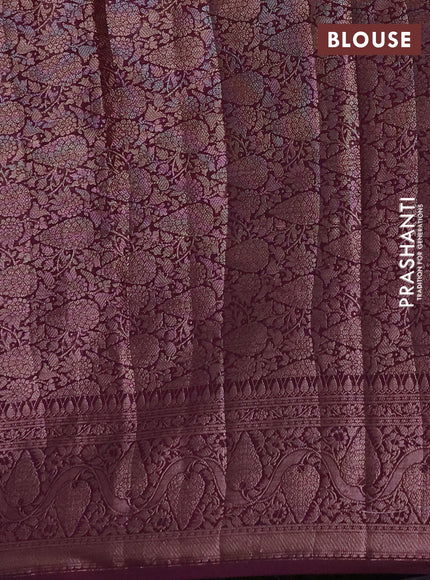 Semi chiniya silk saree dark lavender and deep purple with allover thread & zari weaves and woven border