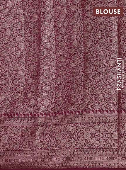 Semi chiniya silk saree mauve pink and wine shade with allover thread & zari woven buttas and woven border