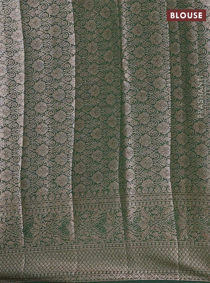Semi chiniya silk saree mehendi green and bottle green with allover thread & zari weaves and woven border