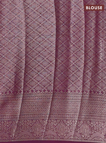 Semi chiniya silk saree mauve pink and wine shade with allover thread & zari weaves and woven border