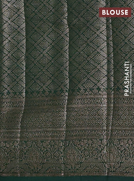 Semi chiniya silk saree pink and green with allover thread & zari weaves and woven border