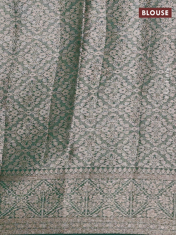 Semi chiniya silk saree wine shade and dark green with allover thread & zari weaves and woven border