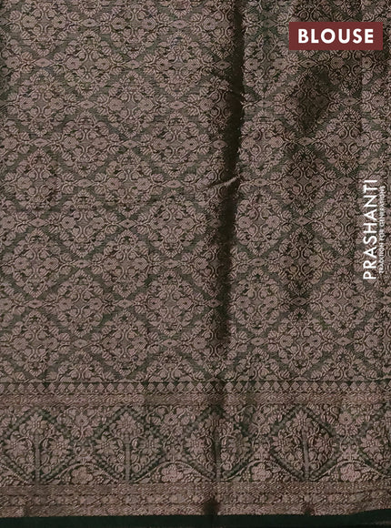 Semi chiniya silk saree mehendi green and bottle green with allover thread & zari weaves and woven border