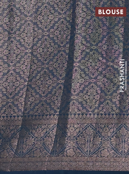 Semi chiniya silk saree teal green shade and peacock green with allover thread & zari weaves and woven border