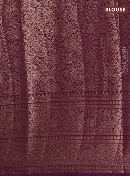 Semi chiniya silk saree purple with allover thread & zari woven buttas and woven border
