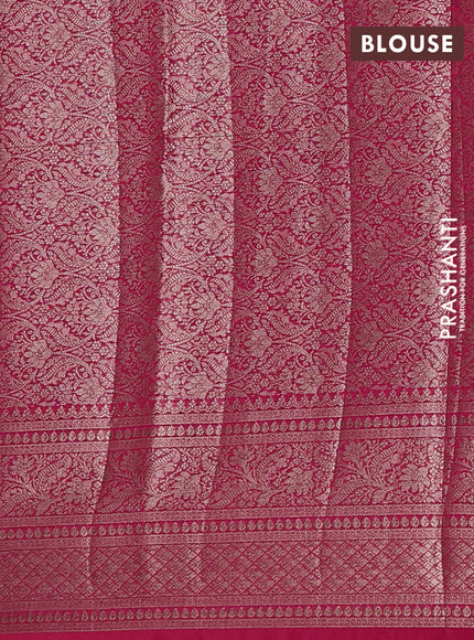 Semi chiniya silk saree pink with allover thread & zari woven buttas and woven border