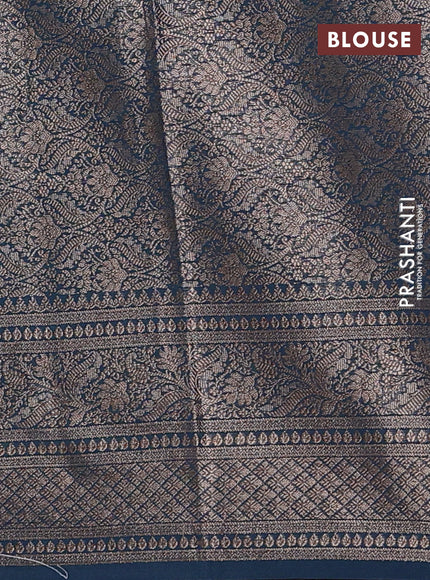 Semi chiniya silk saree teal green shade and peacock green with allover thread & zari weaves and woven border