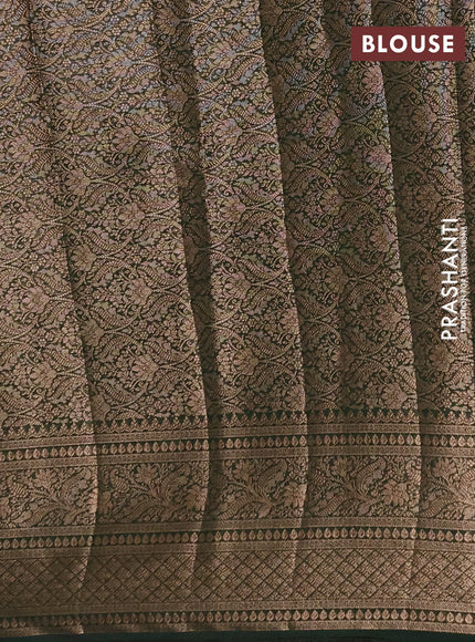 Semi chiniya silk saree mehendi green and bottle green with allover thread & zari weaves and woven border