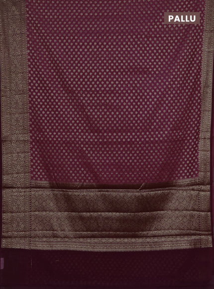 Semi chiniya silk saree mauve pink and deep purple with allover thread & zari woven buttas and woven border