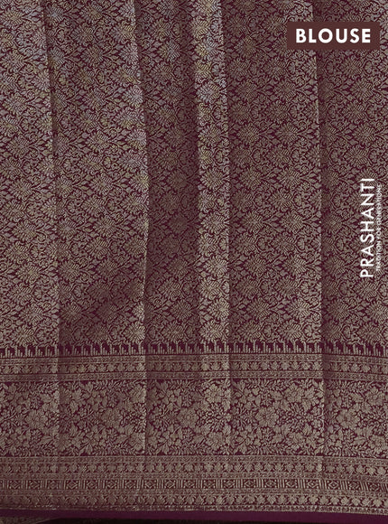 Semi chiniya silk saree mauve pink and deep purple with allover thread & zari woven buttas and woven border