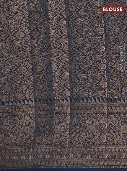 Semi chiniya silk saree teal green shade and peacock green with allover thread & zari woven buttas and woven border