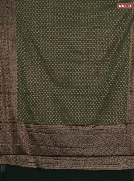 Semi chiniya silk saree pastel green and bottle green with allover thread & zari woven buttas and woven border