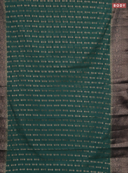 Semi chiniya silk saree teal green and peacock green with allover thread & zari woven buttas and woven border
