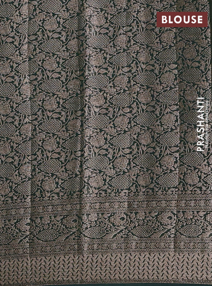 Semi chiniya silk saree red and bottle green with allover thread & zari woven buttas and woven border